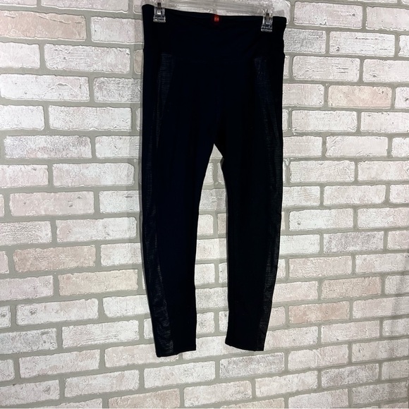 SPANX Ready to Wow Black Leggings with Snakeskin Print on Sides Size L - Picture 6 of 12